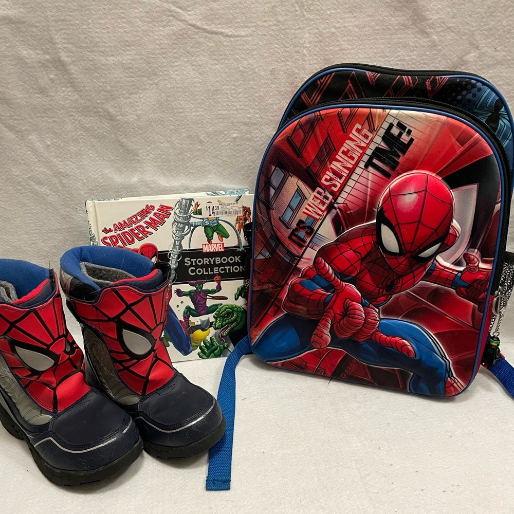 Little Ones Spider Man BackPack & Snow Boot Set